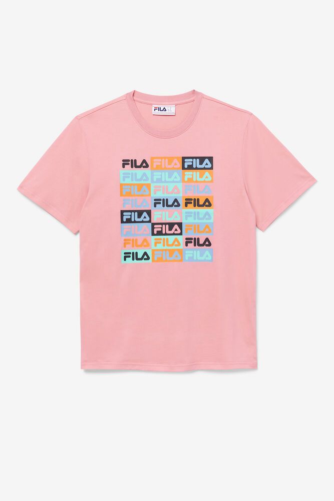 Fila T-Shirt Mens Pink - Broden - Philippines 2836904-ZM